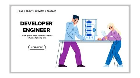 Developer Engineer Developing Equipment Vector Stock Illustration