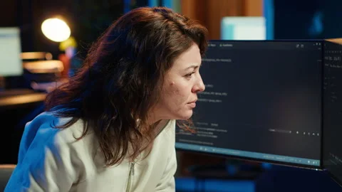 Developer feeling worried and anxious about programming errors Stock Footage 283594816