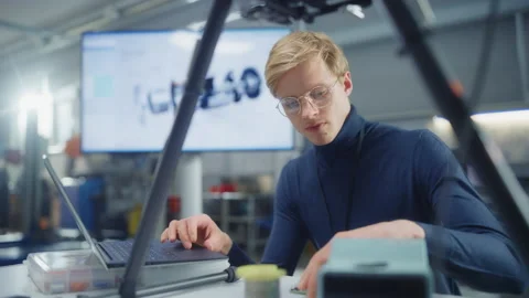 Developer Fixing Processor At Drone Stock Footage 189862299