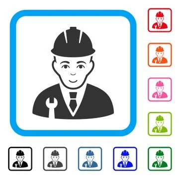 Developer Framed Happy Icon イラスト素材