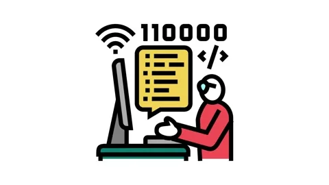 Developer freelance color icon animation Stock Footage 225019189