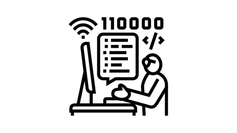 Developer freelance line icon animation Stock Footage 224357681