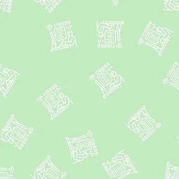 Developer freelance line seamless pattern 스톡 일러스트