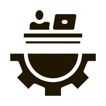 Developer Gear Icon Vector Glyph Illustration 스톡 일러스트