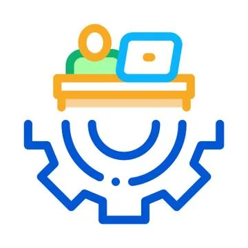 Developer Gear Icon Vector Outline Illustration Stock Illustration