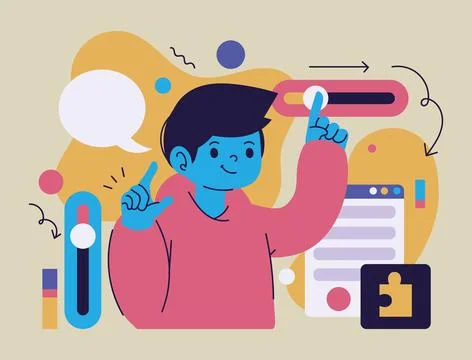 Developer guy working Stock Illustration