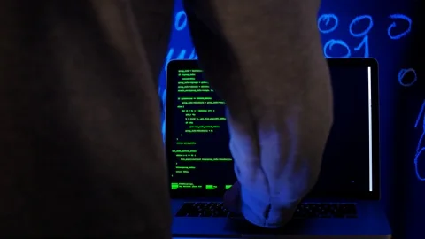Developer hacking or writes the source code of the software. Stock Footage 106369935
