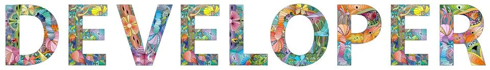 DEVELOPER hand drawn modern design vector illustration. Stock Illustration