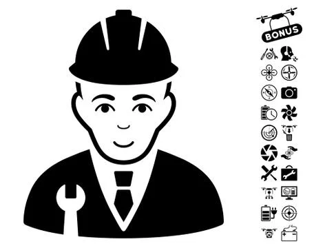Developer Icon With Air Drone Tools Bonus Stock Illustration