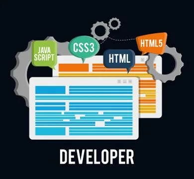 Developer icon design Illustrazione stock