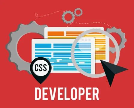 Developer icon design 스톡 일러스트