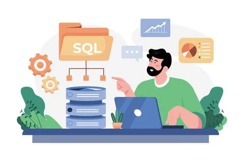 Developer Illustration concept. A flat illustration isolated on white backgro イラスト素材