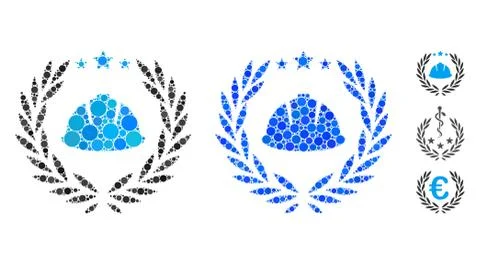 Developer Laureal Wreath Mosaic Icon of Spheric Items イラスト素材