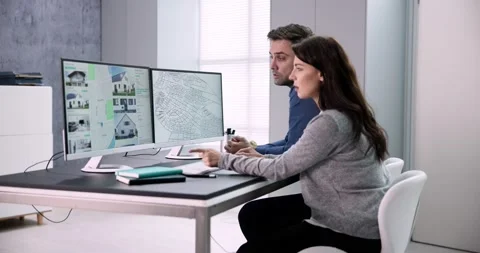 Developer Looking At Land Plot Map Stock Footage 234377188