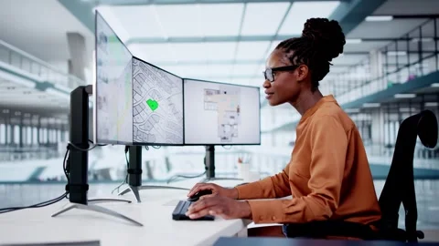 Developer Looking At Land Plot Map And Cadastre Plan Stock Footage 283148456