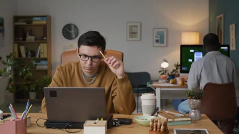 Developer Looking at Screen Stock Footage 317340464