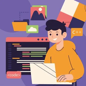 Developer man software 스톡 일러스트