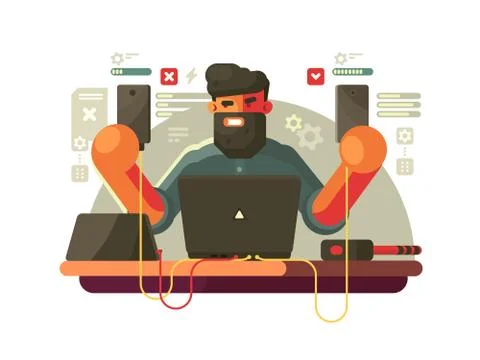 Developer of mobile phones Stock Illustration