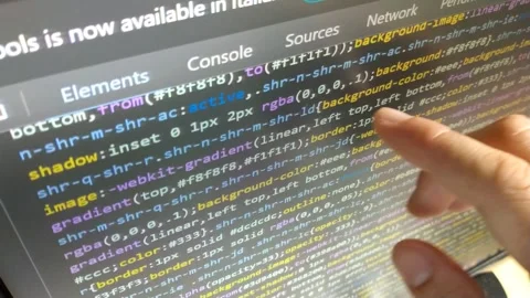 Developer monitoring code program on laptop display. Stock Footage 278464520