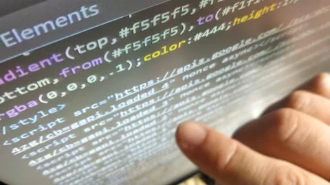 Developer monitoring code program on laptop display. Stock Footage 278464535