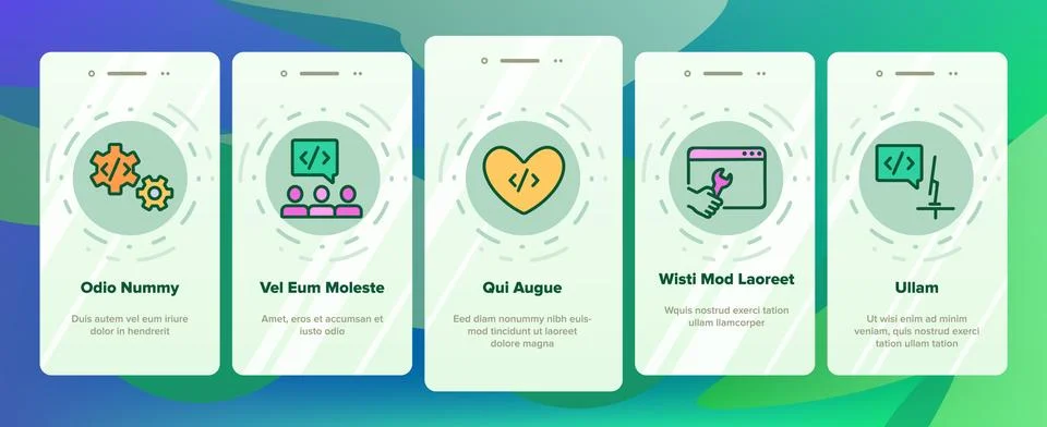 Developer Onboarding Icons Set Vector イラスト素材