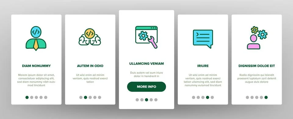 Developer Onboarding Icons Set Vector 스톡 일러스트
