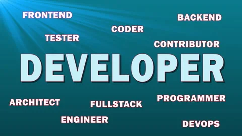 Developer — A person who creates and maintains software Stock Footage 309550667