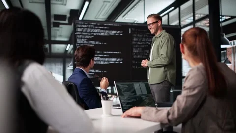 Developer Presenting Business Project In Office Stock Footage 311179392