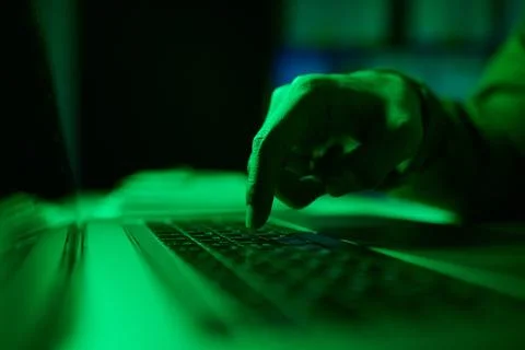 Developer Pressing Button 스톡 사진