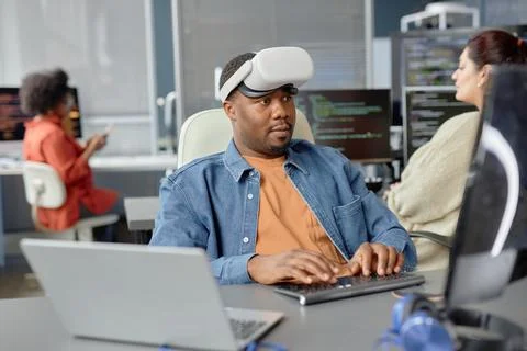 Developer Program Coding Creating VR App Foto stock