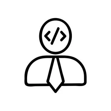 Developer programmer icon vector. Isolated contour symbol illustration Stock-Illustration