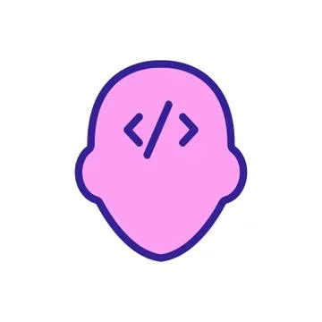 Developer programmer icon vector. Isolated contour symbol illustration Иллюстрация