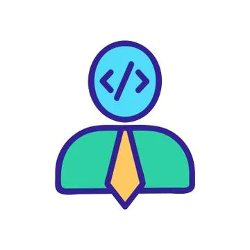 Developer programmer icon vector. Isolated contour symbol illustration Stock Illustration
