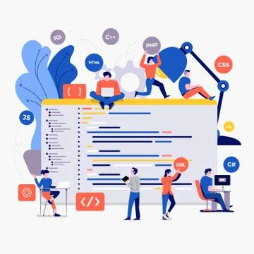 Developer Programming Stock Illustration