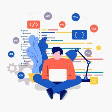 Developer Programming 스톡 일러스트