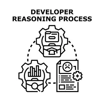 Developer reasoning process creating and fixing software bugs 库存插图