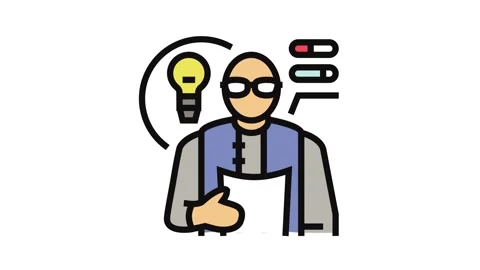 Developer scientist worker color icon animation Stock Footage 326098477