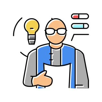 Developer scientist worker color icon vector illustration イラスト素材
