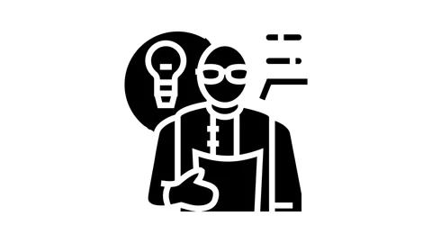 Developer scientist worker glyph icon animation Stock Footage 326156703