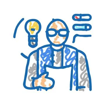 Developer scientist worker icon doodle illustration イラスト素材