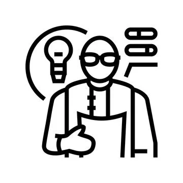 Developer scientist worker line icon vector illustration イラスト素材