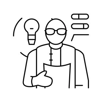 Developer scientist worker line icon vector illustration イラスト素材