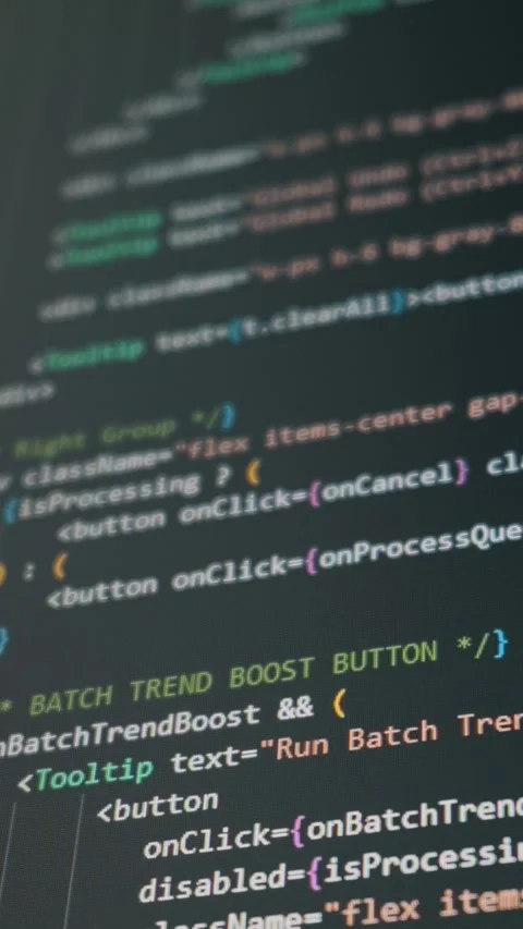 Developer Scrolling Through Lines of Website Code on Dark Mode Screen Stock Footage 329918204