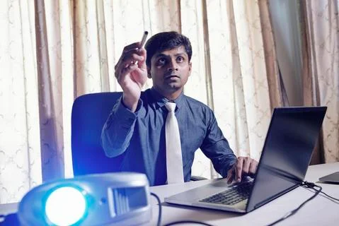 Developer showing presentation Stock Photos