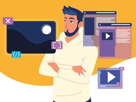 Developer software programming Illustrazione stock