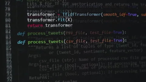 Developer software source code on monitor screen. writing script of software Stock Footage 159642324