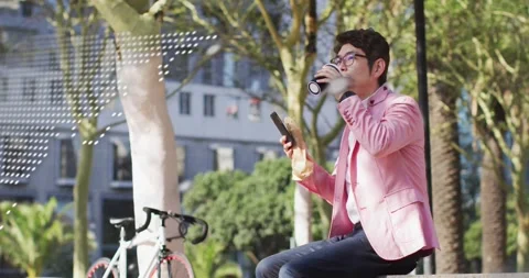 Developer taking coffee and activating overlay while reviewing code on Stock Footage 318688766