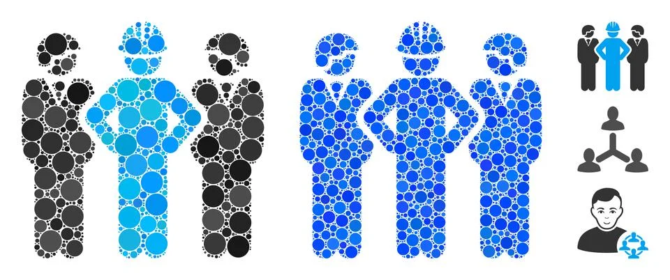 Developer Team Composition Icon of Circles Stock Illustration