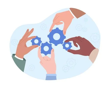 Developer team flat concept vector spot illustration Illustrazione stock