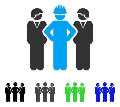 Developer Team Flat Icon Illustrazione stock